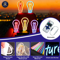 Kit d'enseignes néon acryliques modernes personnalisées et étanches pour restaurants, cuisines, foodtrucks, bars, table de fête, menu ou décoration