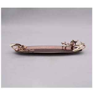 Handmade Modern Design Copper Oval Serving <b>Tray</b> for Weddings & Ramadan Dinners for Food & Cookie Serving - Product Image 5