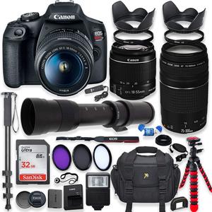 กล้องดิจิตอล DSLR ระดับมืออาชีพ พร้อมเลนส์ 18-55 มม. และ 75-300 มม. เลนส์เทเลโฟโต้ 420-800 มม. สำหรับการถ่ายภาพ - Product Image 1