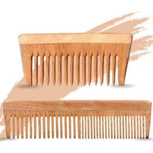 Peine de Madera de Neem Sólido para el Cuidado Diario del Cabello, Masaje del Cuero Cabelludo y Peinado con Acabado Suave - Product Image 1