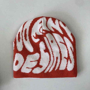 Service OEM avec lettre Jacquard tricoté personnalisé votre logo Bonnet en jacquard de sport à revers Mode Hiver Bonnet en jacquard - Product Image 4