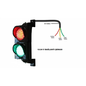 Transmetteur de signal LED double puissance 300 mm, feux de circulation rouges et verts pour routes, en PC, aluminium et plastique - Product Image 3