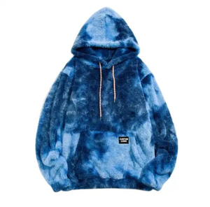 Tye Dye Hoodies Fashion Hoddies para hombres Kangaroo Pocket Tie Dye Faux Fur Fluffy Hoodie para niños - Product Image 2