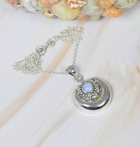 Milky Opalite 925 Sterling Silver Gemstone Pendentif Élégant Pendentif Bijoux Faits À La Main Forme Ronde Pendentif Cadeau Pour Noël - Product Image 3