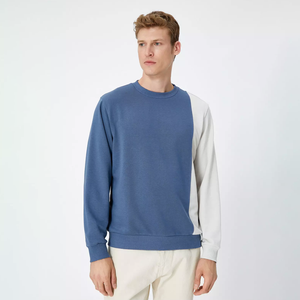 Men's Color <b>Block</b> Solid Digital Printing Drop-Shoulder Crewneck Color <b>Block</b> Long Sleeve Pullover Casual Sweatshirt For Winter - Product Image 1