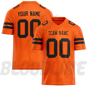 Camiseta de Fútbol Personalizada Naranja para Hombre, Transpirable, de Poliéster, con Impresión por Sublimación, Nombre del Equipo, Número, BLOODLINE OEM, Fusión sin Costuras - Product Image 6