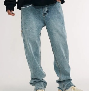 Pantalones Vaqueros de Mezclilla Personalizados de Alta Calidad con Logotipo Personalizado, Pantalones Casuales Holgados de Estilo Urbano para Hombre, Pantalones Rectos de Moda - Product Image 2