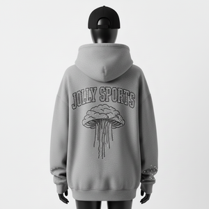 Sudadera con Capucha para Mujer, Algodón Premium, Felpa de Poliéster, Suave, Gris, con Pedrería, Transferencia de Calor, Logotipo Personalizado, Sudadera Básica para Mujer - Product Image 2