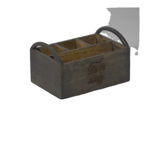 Vintage Finished New Design Wooden Cutlery <b>Holder</b> Kitchen Storage <b>Utensils</b> Organizer <b>with</b> Spoons Forks - Product Image 1