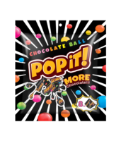 Bonbons durs Popit multicolores fourrés au chocolat au lait sucré, forme boule, 212g, durée de conservation 12 mois, sachet de 3 boîtes/carton