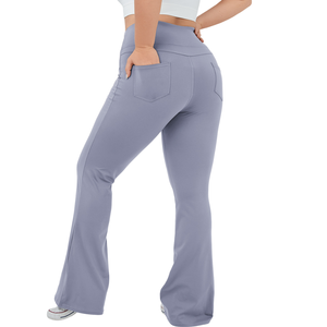 Pantalones de Yoga de Talle Grande con Corte Bootcut, Cintura Alta, Tela Elástica, Pierna Acampanada, Cómodos para Hacer Ejercicio, Descansar y Ropa Deportiva para Mujer - Product Image 6