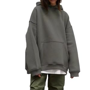 Sudadera con Capucha Extra Grande de Secado Rápido y Ligera para Mujer, Estilo Urbano con Hombros Caídos y Estampado de Logotipo Personalizado 2026 - Product Image 3