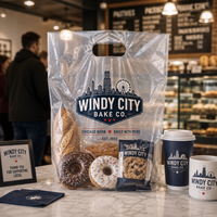 Sacs de boulangerie personnalisés AT PACK, sacs en plastique transparents à emporter avec logo pour le pain, les gâteaux, les pâtisseries, les cafés, l'emballage alimentaire