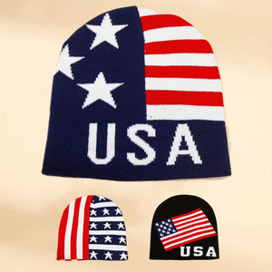 Bonnet d'hiver en tricot chaud pour hommes, femmes, jeunes garçons et filles, avec drapeau américain, pour le ski, les sports de plein air et la randonnée - Product Image 1