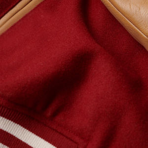 New Arrival Plus Size Women's <b>Sheep</b> <b>Skin</b> <b>Jacket</b> Custom Logo Baseball Varsity Bomber Coat Breathable Knitted Letterman Sleeves - Product Image 4