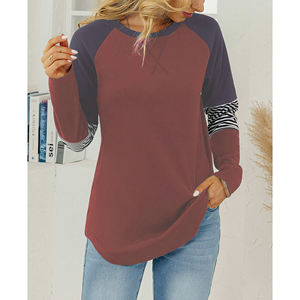 Venta al por mayor a granel personalizado para damas con logotipo 9 colores suave elástico de las mujeres cuello básico acanalado tejido ajustado - Product Image 4