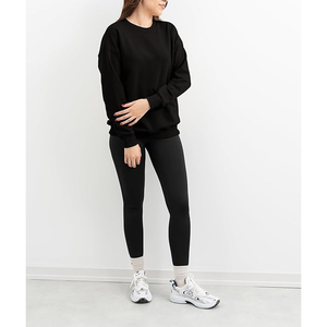 Sweat-shirt surdimensionné pour femme avec décoration pailletée manches longues et col zippé pulls décontractés à épaules tombantes - Product Image 2