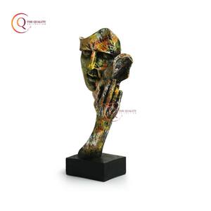 สินค้าขายดีรูปปั้นตกแต่งทำจากโลหะประดับหน้าพร้อมยกทรงสีโบราณโต๊ะสำนักงานในบ้านของขวัญแต่งงาน - Product Image 3