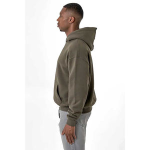 Sweat à capuche pour homme en coton 100% lourd, broderie de logo personnalisée, haute qualité, thermique pour l'hiver, tricoté, grande taille, streetwear - Product Image 5