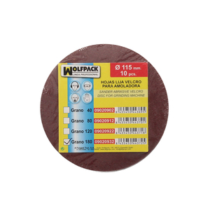 Disco Abrasivo di Ricambio con Velcro per Smerigliatrice O/ 115 mm. Grano 180 (10 Pezzi) - Product Image 4