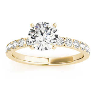 Bague de fiançailles en or jaune 18 carats avec diamant simple rangée, sertie d'un diamant de 0,32 carat - Product Image 3