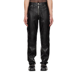 กางเกงหนังสำหรับผู้ชายทรงสลิมฟิตแบบลำลองมีกระดุมต่ำดีไซน์น้ำหนักเบาราคาสมเหตุสมผล - Product Image 1