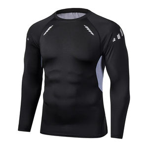 Venta al por mayor Camisa de compresión Hombres Gimnasio Manga corta Ropa deportiva atlética Secado rápido Entrenamiento Fitness Tight Fit T Shirt - Product Image 2
