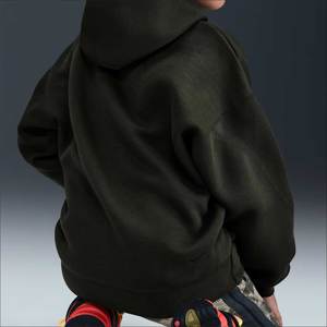 Sweat à capuche premium 100% coton lourd à fermeture éclair brodé 350 grammes épaules tombantes coupe régulière surdimensionnée streetwear automne - Product Image 3