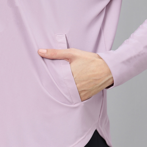 Solid Color Full Length Professional Pink Color Light Weight Hooded Collar <b>Women</b> New Design Zipper Hoodie - Product Image 3