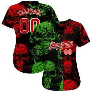 Venta al por mayor diseño 3D patrón Halloween calaveras auténtico impreso béisbol Jersey para la venta en línea - Product Image 2