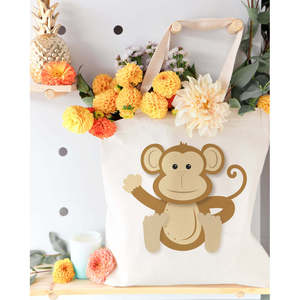 Women's Monkey Cotton Canvas Tote Bag - Product Image 3