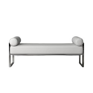 Impero ottomano/l'ottomano/pouf portaoggetti sgabello per mobili francesi con sedile trapuntato pouf bianco con mobili da tappezzeria avorio - Product Image 1