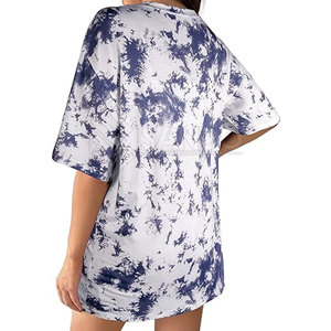 Camiseta de algodón de talla grande para mujer, cómoda, lisa, teñida, teñida, para verano, ropa informal, precio razonable - Product Image 2