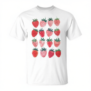 T-Shirt Retrò con Fragole Rosse Stile Cottagecore, Design con Bacche per Promozioni - Product Image 2