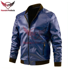 Blouson bomber en cuir véritable pour homme, noir, décontracté, fermeture éclair, coupe ajustée, léger, vêtement d'extérieur classique - Product Image 3