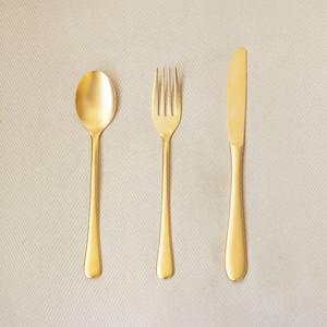 Juegos de cubiertos con revestimiento de oro PVD de Metal de último diseño con mango liso para el hogar y el hotel, juegos de cubiertos para comer - Product Image 2