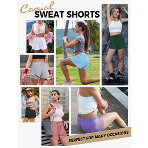 Shorts Deportivos Formales de Verano 100% Algodón para Mujer, Corte Regular, Transpirables, Cintura Elástica, para Fitness, Ejercicio, Gimnasio y Descanso - Product Image 6