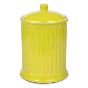Airtight Ribbed Ceramic <b>Storage</b> Jar With Lid Durable Food Safe <b>Container</b> Bright <b>Kitchen</b> Organizer Stylish Countertop <b>Storage</b> - Product Image 1