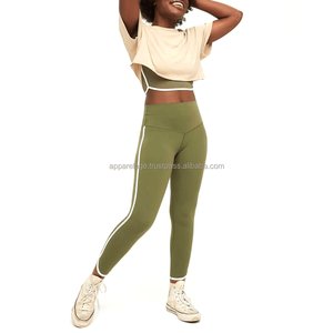 Venta al por mayor leggings de compresión Mujer Levantamiento de glúteos Cintura alta bolsillo desnudo Pantalones de yoga Leggings deportivos elásticos - Product Image 3