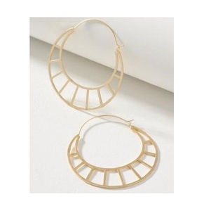 Pendientes de metal ligeros contemporáneos con patrones escultóricos minimalistas y un elegante acabado dorado para un aspecto elegante - Product Image 6