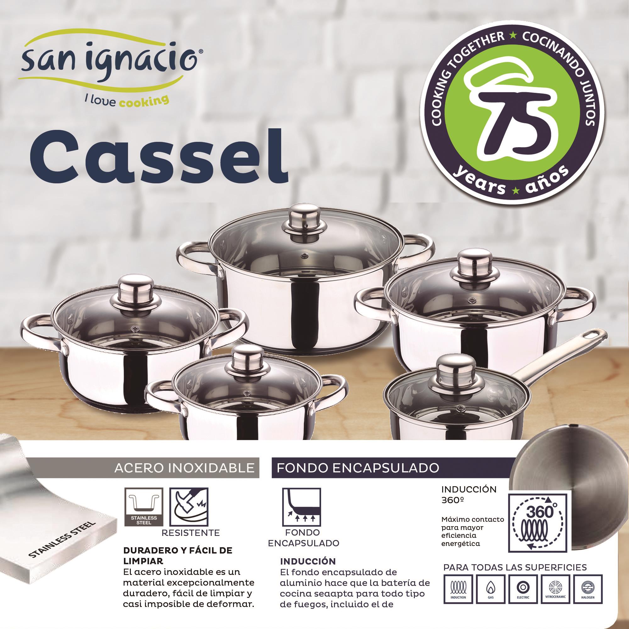 Set Cucina San Ignacio: 3 Padelle Antiaderenti 16/20/24 Cm + 24 Posate Inox Con Manici Multicolore