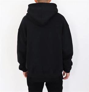 Venta al por mayor personalizado 350g francés Terry pulóver sin cuerdas sudaderas con capucha negro 95% algodón 5% Spandex pantalla de seda Digital proveedor de invierno - Product Image 2