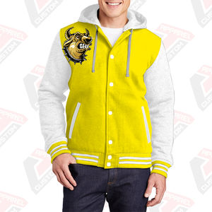 แจ็กเก็ตทีมตัวแทนอบอุ่นมีฮู้ดสำหรับผู้ชายผ้าฟลีซปักลูกปัดผ้าฝ้าย100% พิมพ์ลายดิจิตัลย้อมสีเรียบสำหรับฤดูหนาว - Product Image 2