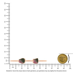 Pulsera de Turmalina Sandía Chapada en Oro Rosa de 18K de Primera Calidad, Piedra Natural Tallada a Mano, Joyería Unisex de Moda - Product Image 3