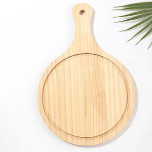 Meilleure vente de plateau alimentaire en bois avec poignée dîner servant des marchandises rondes planches de charcuterie - Product Image 2