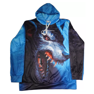 Savage Wolf Allover Sublimated Basics Pullover Hombres Sudaderas con capucha Casual Streetwear Invierno Poliéster/Algodón Mezclado Sudadera con capucha para hombres - Product Image 1