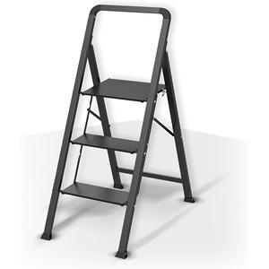 Andador de 3 Peldaños MSV, Plegable, Escalera Ligera, Acero, Máx. 150 kg, Revestimiento Antideslizante, Patas de Goma, Compacto, 62 x - Product Image 2