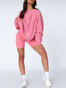 Sweat-shirts pour femmes en coton French Terry uni à épaules tombantes et col rond, taille plus, broderie personnalisée avec logo, vente en gros, hiver/printemps - Product Image 6