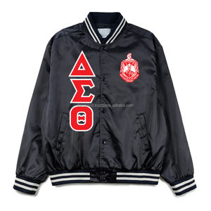 Chaqueta de béisbol para mujer de alta calidad Chaqueta universitaria bordada de satén de poliéster Delta personalizada en estilo griego HBCU - Product Image 2
