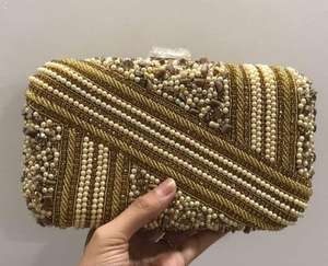 Bolsos de Mano de Lujo con Cuentas Bordadas a Mano, Diseño Clásico de Piedras, con Lentejuelas y Correa de Cadena para Eventos Nocturnos y Fiestas - Product Image 1